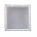 Top-down view of a translucent white square silicone mold for resin casting projects - Square