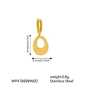 Gold plated stainless steel oval letter pendant measuring 0.9cm x 0.7cm for DIY jewelry - Letter O