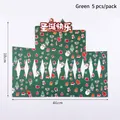 Green Christmas gift basket wrap with festive snowman prints and 38x46cm dimensions - Integrated Christmas Wrap - Green