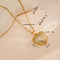Golden heart necklace with white cubic zirconia, 40+5cm chain length for women - Gold Pave Rhinestone Heart Style