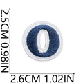 Mini navy blue embroidered number 0 patch with white border, 2.5cm size for DIY decor - O (Blue)