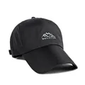 Quick-dry black baseball cap with extended visor and breathable perforated design - Adjustable / Black