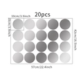 Detailed size chart for 20pcs dot wall stickers showing dimensions of 10cm per circle - 42*57CM/20pcs(10cm) / Silver