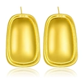 Minimalist matte gold rectangular shield stud earrings in polished stainless steel finish - Minimalist Matte Rectangular Shield