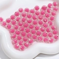 Pink star-in-bead acrylic round beads for DIY jewelry and necklace crafts - Dark Pink Faceted Round 8mm (100pcs)