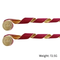 Dark red velvet Christmas ribbon with gold metallic edges and 72.5g weight feature - 5 Meters / Burgundy