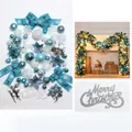 61pcs blue and white Christmas garland decoration set for 270cm festive PVC wreaths - Accessory Pack (Rattan Not Included) / Blue & White