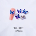 Deep blue and purple gradient crystal butterfly nail charms in 10x12mm size - MJ12 Blue Light