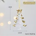 Acrylic Christmas tree ornament with gold sequins and gold silk ribbon hanging loop - Christmas Tree (Gold Sequin)