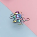 Vue détaillée des bélières en acier inoxydable arc-en-ciel pour la création de bijoux - 3*7mm / Arc-en-ciel