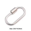 Silver oval screw carabiner for jewelry accessories, size 25.0x14.0mm clasp - Style 10 (Silver Spring Clasp 25x14mm)