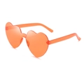 Bright orange jelly heart-shaped rimless sunglasses for summer parties and fashion street wear - Orange