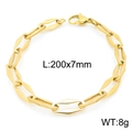Bracciale a catena con anelli geometrici dorati donna 200x7mm in acciaio inossidabile - Stile A Collana d'Oro (KB160625-Z)