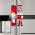 Christmas gnome refrigerator door handle covers in red and grey knitted fabric decor - J-JY114 Red and Grey Hat Gnome Set 2PCS