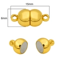 Golden magnetic jewelry clasp for DIY bracelets with 15mm length and 6mm diameter - Gold 15×6mm