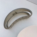 Translucent grey mesh bubble bead hair claw clip for elegant French style hair styling - Large Crescent Grey