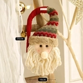 Decoración de Papá Noel tejida con altura de 35cm y anchura de 16cm para árbol de Navidad - Papá Noel Adorno para Pomo de Puerta