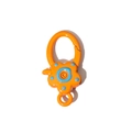 Orange and blue flower-shaped spring clasp DIY alloy connector keyring accessory - Orange