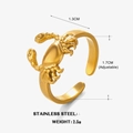 Anillo de escorpión dorado en acero inoxidable ajustable de estilo punk - Diseño de Cangrejo / Dorado