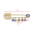 Detailed size specifications for evil eye butterfly safety pin brooch with crystals - Gold Bohemian - Hollow Rhombus