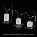 Set of three acrylic earring display stands in various heights with frosted bases - Fireworks Earring Stand 3pcs Set (Brushed)