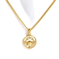 Collana in acciaio inossidabile placcato oro 18k con moneta in conchiglia e Cancro - Cancro - Oro