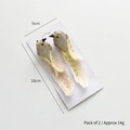 Pair of gold glitter artificial birds with white feather tails for Christmas tree decor - Gold Bead Bird Pair