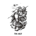 Waterproof temporary tattoo sticker featuring black ink ancient Chinese warrior design TH-457 - Th-457 / 210*148mm