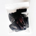 Triangle makeup powder puff in black velvet material inside transparent plastic bag - 8pcs in Bag / Black