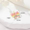 14K gold butterfly pendant with pink and blue gradient enamel for DIY jewelry making - 14K Gold-h-12657