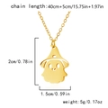 Gold stainless steel ghost necklace for Halloween with detailed size and weight specs - Ghost with Hat / Gold