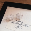 Macro detail of silver firework earrings featuring sparkling crystals on a textured display - 18# Silver Firework Diamond Style (HE30247)