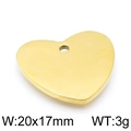 Golden heart-shaped stainless steel pendant 20x17mm with polished mirror finish surface - Gold Heart Charm Style (KLJ4902-Z)
