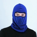 Navy blue thermal fleece balaclava with breathable valve for winter wind protection - Royal Blue