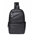Wasserabweisende schwarze Brusttasche für Herren aus strapazierfähigem High-Density-Nylon - Schwarz