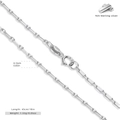 Minimalist S925 sterling silver paperclip chain necklace 45cm long with silver finish - Diamond-cut Cubic Cross Chain 45CM / 925 Silver White Gold Plated