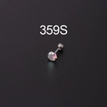 Orecchino a perno in acciaio inossidabile placcato oro 2-5mm con zircone arcobaleno - 2mm / Argento