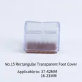 Rectangular transparent silicone chair leg floor protector with brown felt pad 37-42mm - No.15 Rectangular (37-42/16-21mm)