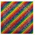 Rainbow striped polyester paisley bandana with colorful bohemian paisley patterns - 54*54CM / Rainbow Sunflower