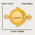 Guide des dimensions du pendentif en acier inoxydable doré avec indications de taille - Doré