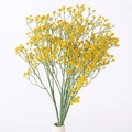 Artificial baby's breath flower bouquet in bright yellow color in a white vase - Yellow