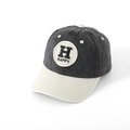Cappellino da baseball per bambini grigio scuro e beige con patch ricamata Happy H - 52cm (2-6 Anni) / Grigio Scuro & Beige (A)