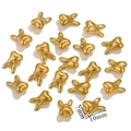 Golden stainless steel rabbit head pendants for jewelry making, 7mm by 10mm size - Rabbit / Gold