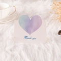Minimalist greeting card with a gradient heart and blue Thank You text on plush fabric - Thank You (Purple Blue)