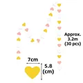 Glitter heart garland in yellow, pink and white colors, 3.2m long with 30 pieces - 7cm Heart/Approx 3.2m/30pcs / Glitter White