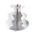 Alzata per dolci a 3 livelli argento in cartone metallizzato per decorazione feste - 3 Livelli Argento