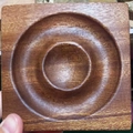 Square beech wood coaster with round groove design for tea cups and mugs - Ebony Bracelet Tray 10x10cm