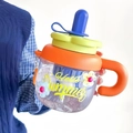 Borraccia Hello Summer con manico arancione e cannuccia blu per bambini - Rosso Arancio (1040ml)