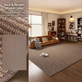Thick beige-brown woven sisal-style area rug for living room with anti-slip backing - Faux Sisal-Mixed Brown-Thickened Base