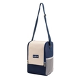 Borsa termica blu e bianca con tasca a rete laterale e tracolla regolabile - Blu Notte